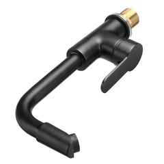 Schwarz matt 360 Grad drehbarer Küchen- und Badezimmerwaschtisch-Wasserhahn - Mischbatterie für Heiß-/Kaltwasser