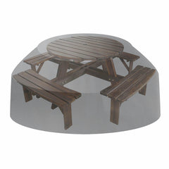 Waterproof Dustproof Motorcycle Cover & Outdoor Round Tablecloth for Home Picnic Table - Gray