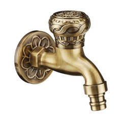 1/2" Kupfer-Wandhahn, Einzelgriff, für Waschmaschine, Wischbecken, Garten, Badezimmerwaschbecken, Unisex