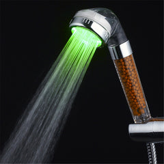 7-Color LED Anion Spa Shower Head with Temperature Control for Bathroom