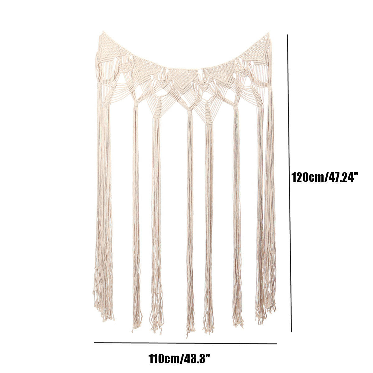 Bohemian Hand-Woven Macrame Wall Hanging Tapestry with Tassels - Perfect for Wedding and Home Decor