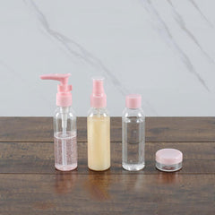 18 Pcs Portable Transparent Refillable Bottles for Hand Sanitizer, Hand Soap, and Cosmetics