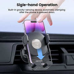 Gravity Car Phone Holder Air Vent Clip for iPhone, Samsung, Huawei, Xiaomi