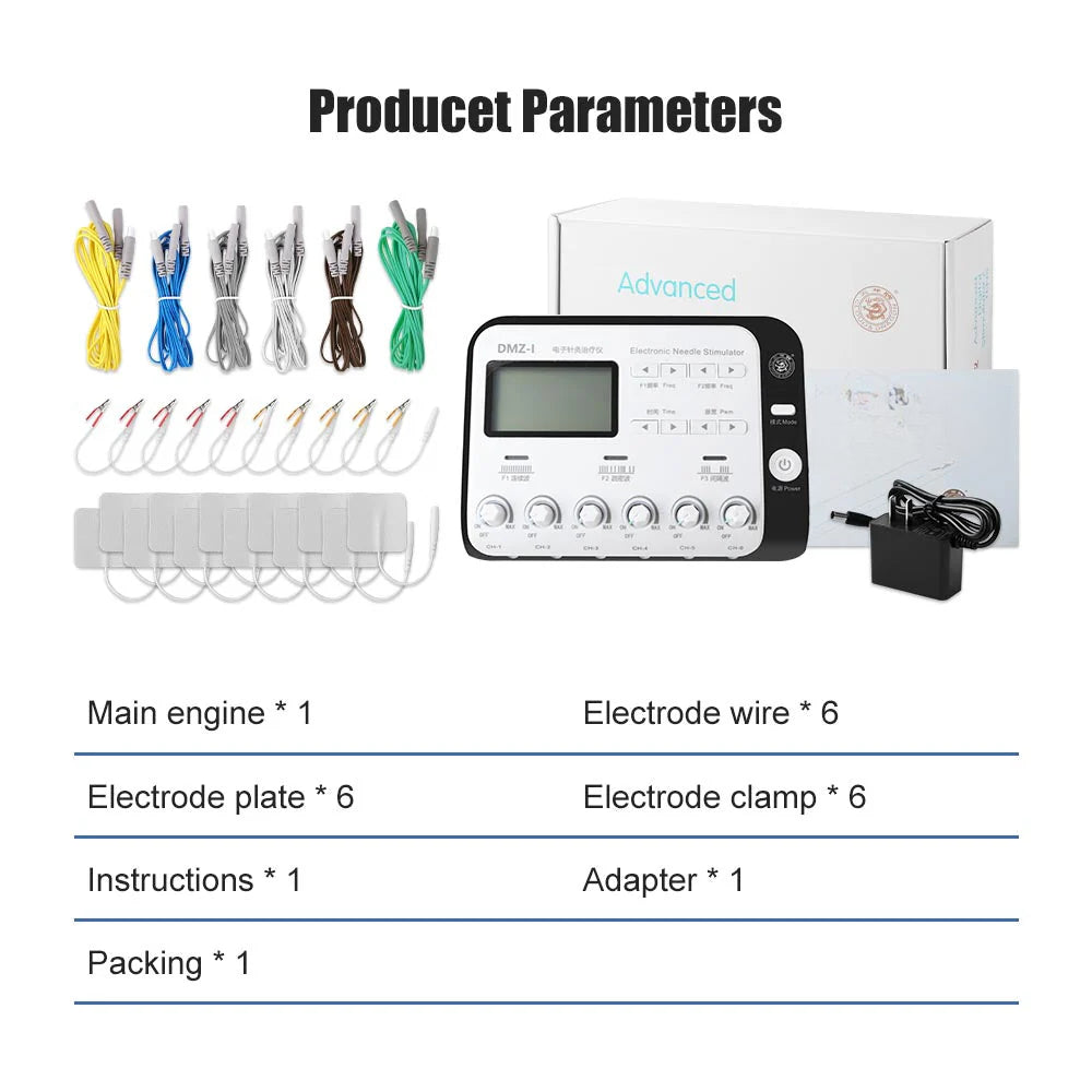 EMS Tens Massager, 6-Output Electroacupuncture Machine for Body and Back Massage