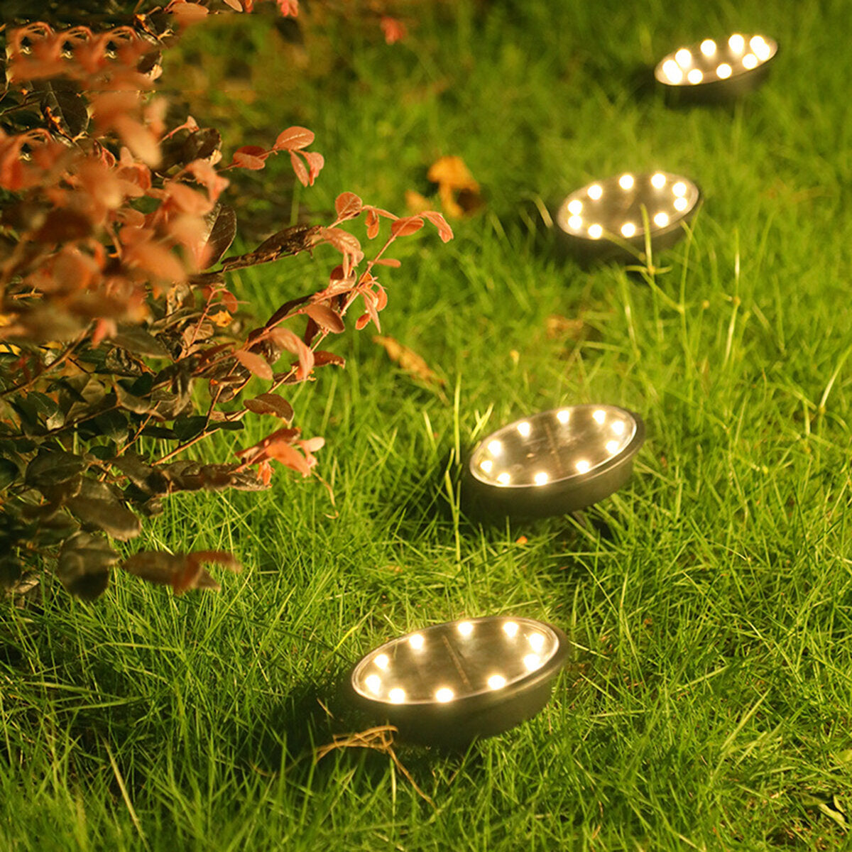 10 LED Solar Lights - Waterproof Outdoor Ground Garden Lawn Deck Path Yard Lighting