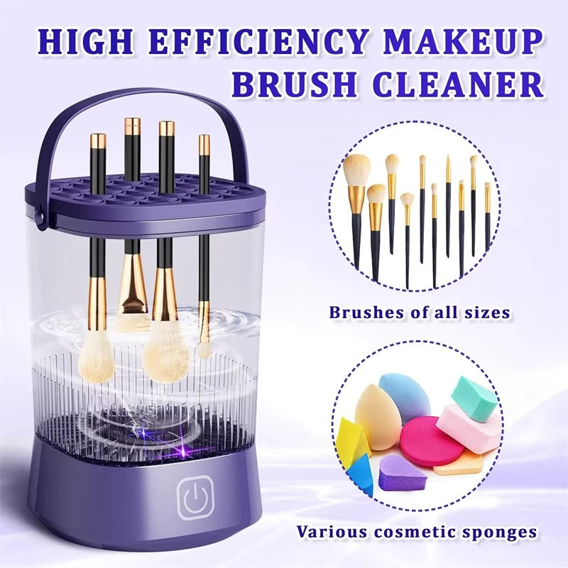 3-in-1 Electric Makeup Brush Cleaner & UV Sterilizer, USB-C Charging, Auto Brush Washer