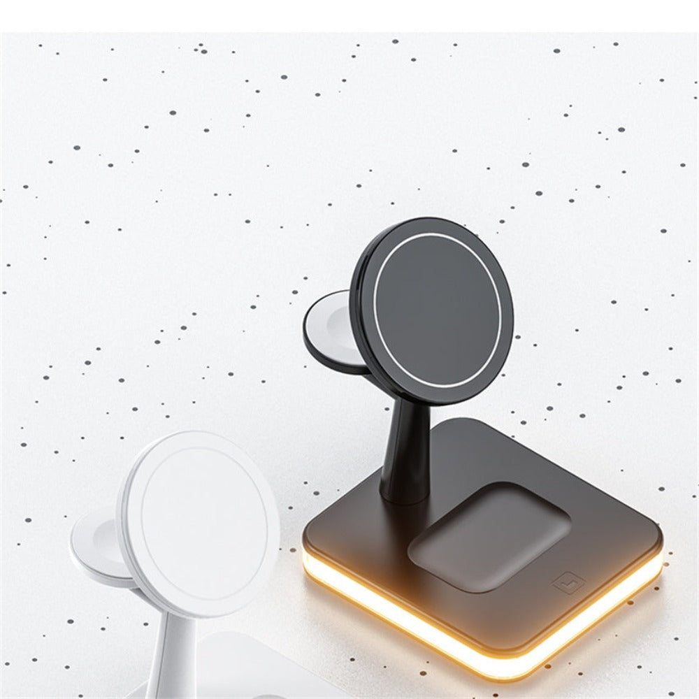 30W 4-in-1 Magnetic Wireless Charger Lamp for iPhone, Apple Watch, and AirPods