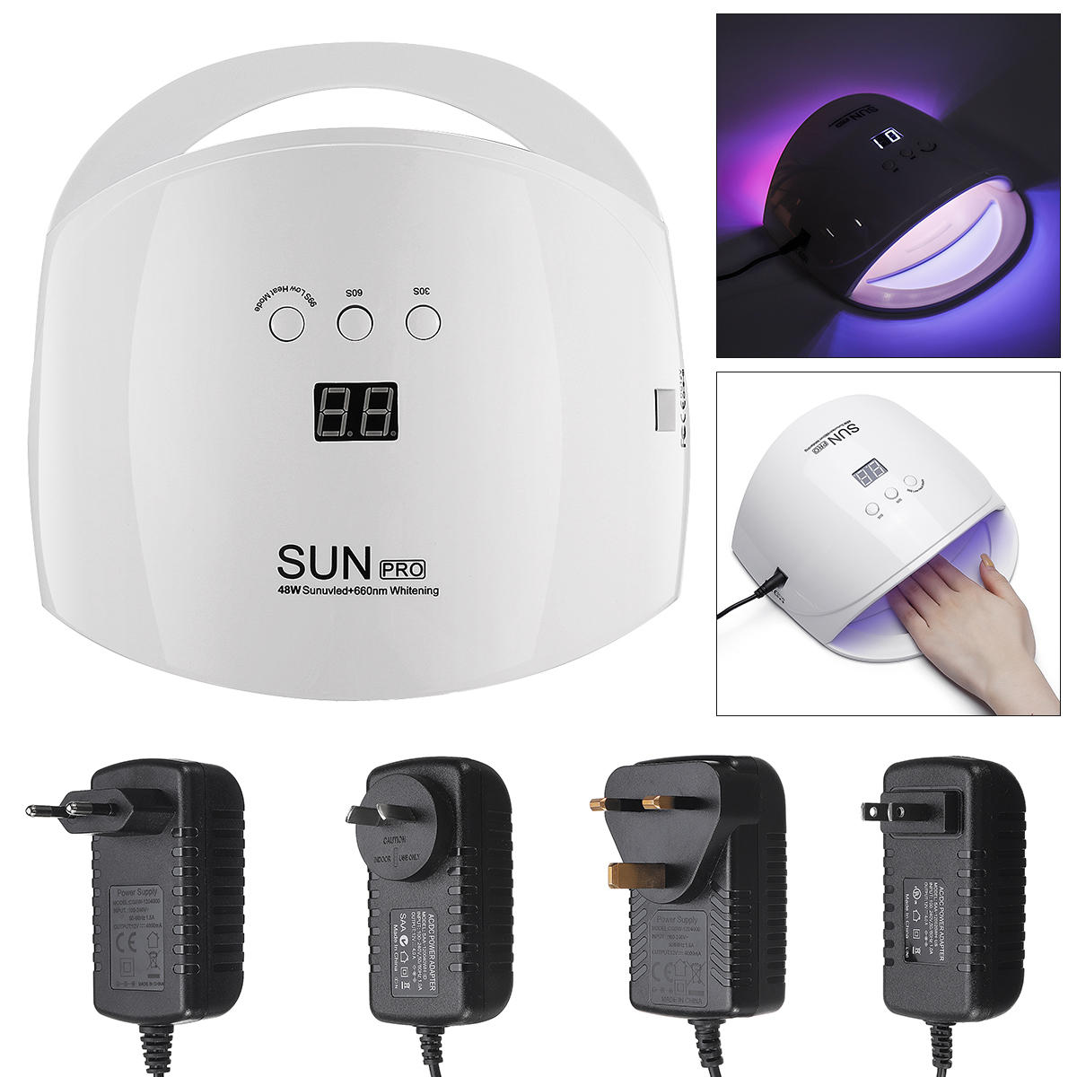 48W LED UV Nail Lamp Dryer Machine for Curing Gel with Timer - Nail Art Baking Glue Tool