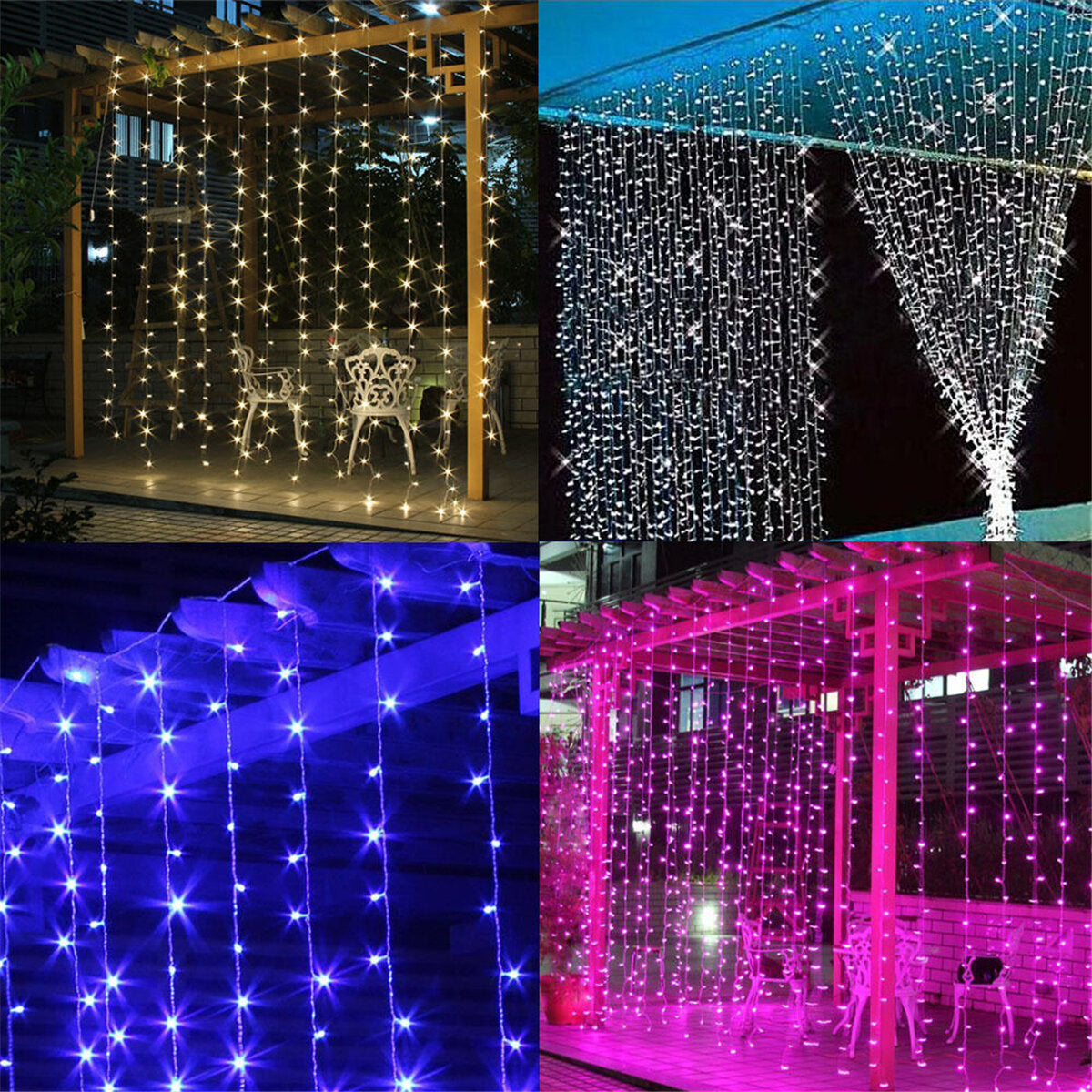 200 LED USB Remote Curtain Lights - Colorful Fairy Window Lamp for New Year Decor