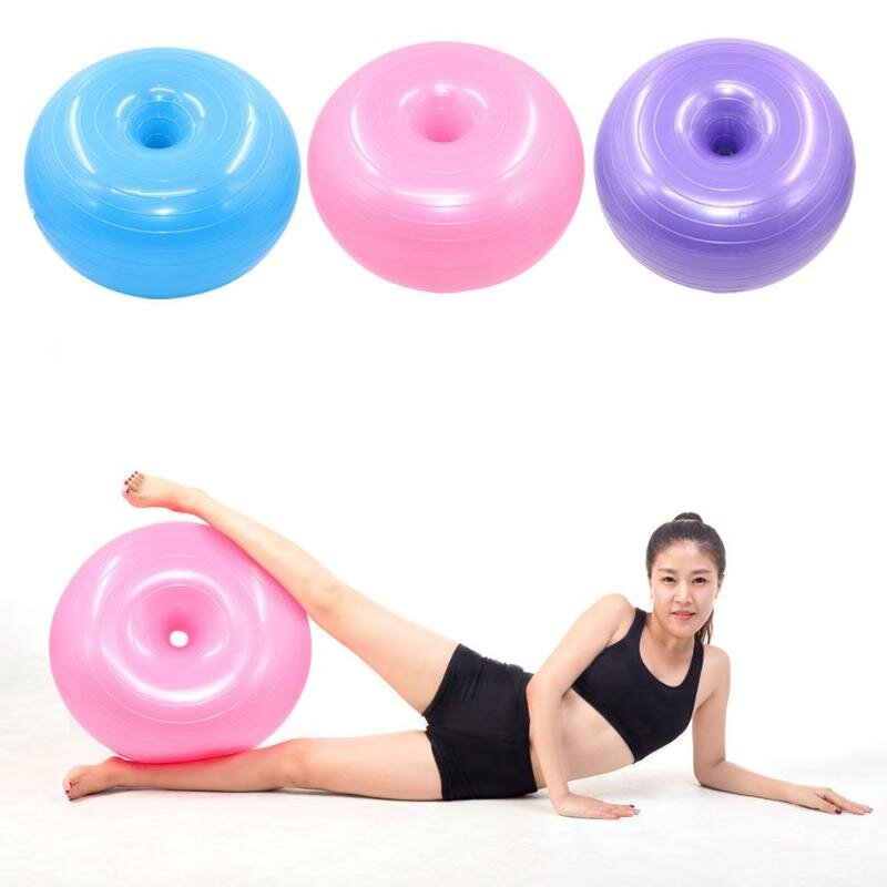 50cm Anti-Burst Donut Yoga Ball with Pump - Anti-Slip Fitness, Pilates, Gym, Massage Exercise Ball