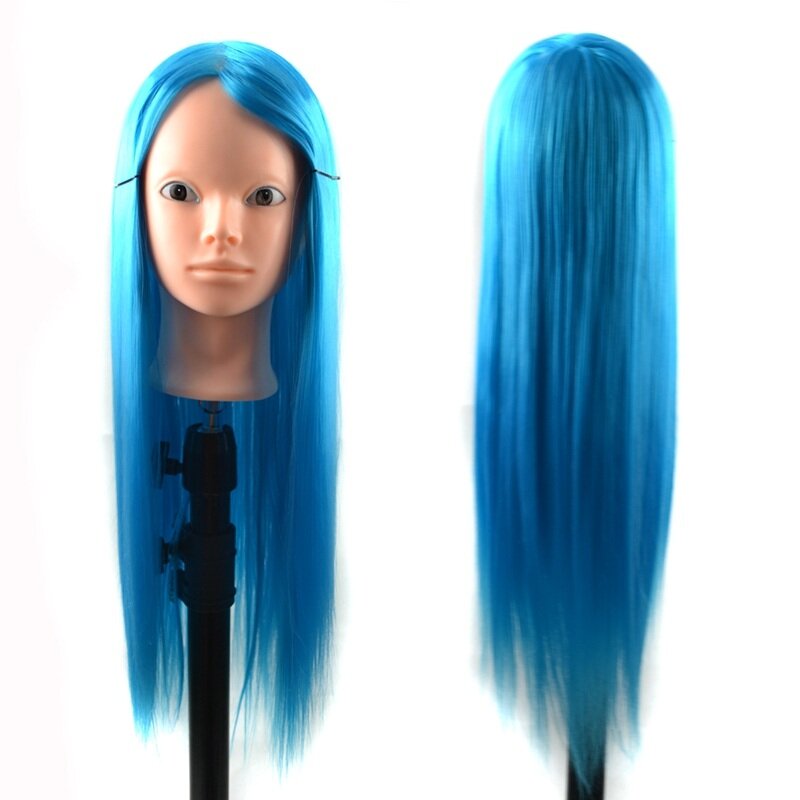 High-Temperature Fiber Hair Training Mannequin Head with Clamp for Salon Braiding Practice