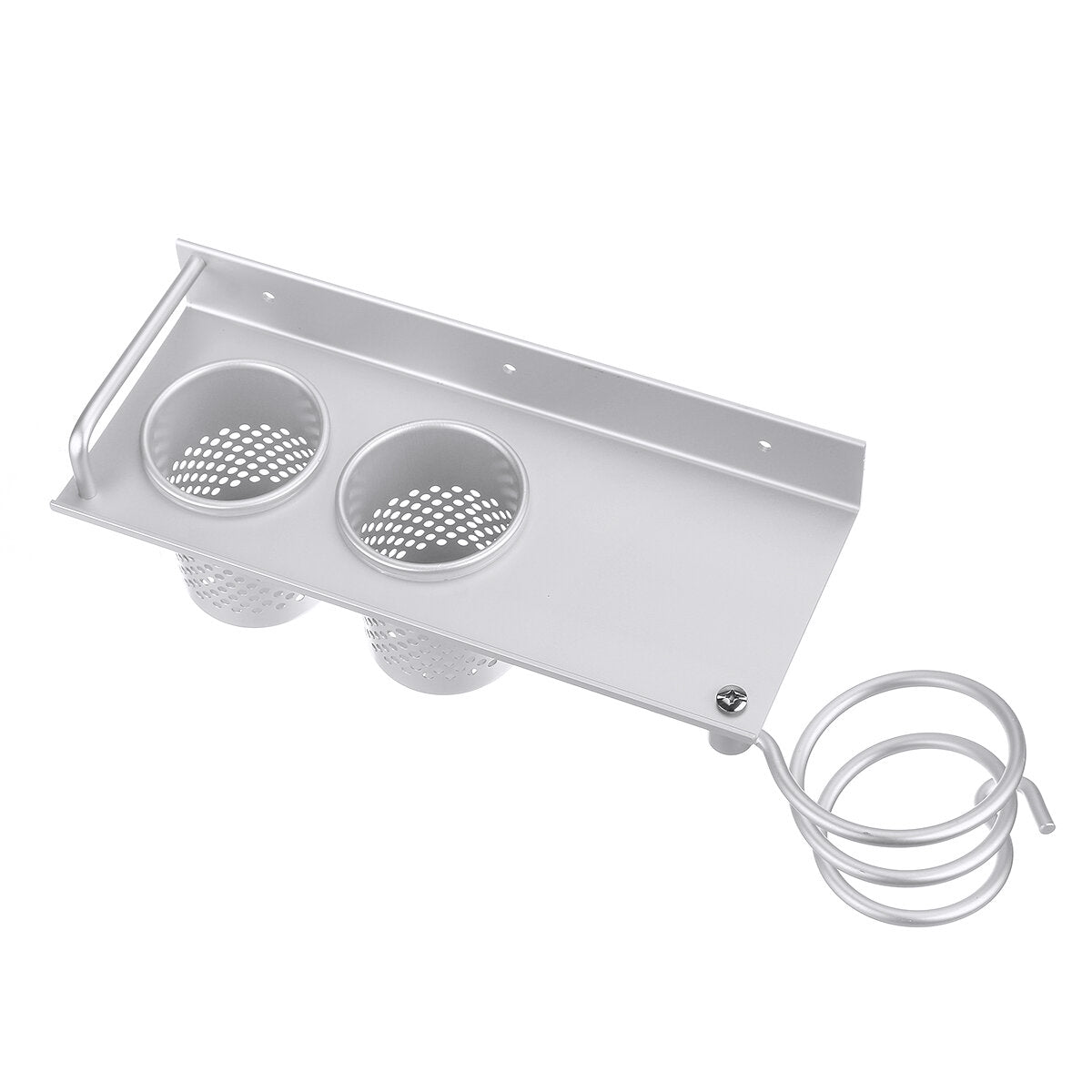 Stainless Steel Double Bucket Hair Dryer Rack - Durable and Space-Saving