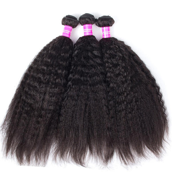 Kinky Straight 100% Brazilian Virgin Hair Extension Bundle - Natural Color