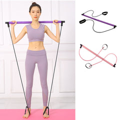 Yoga Pilates Bar Fitness Stick - Expand Exercise with Resistance Bands for Gym & Sport