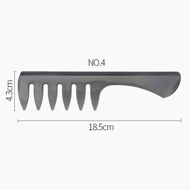 Retro Men's Wide Tooth Comb & Hair Scissors Tool - Big Back Shape Fork Head Insert Comb