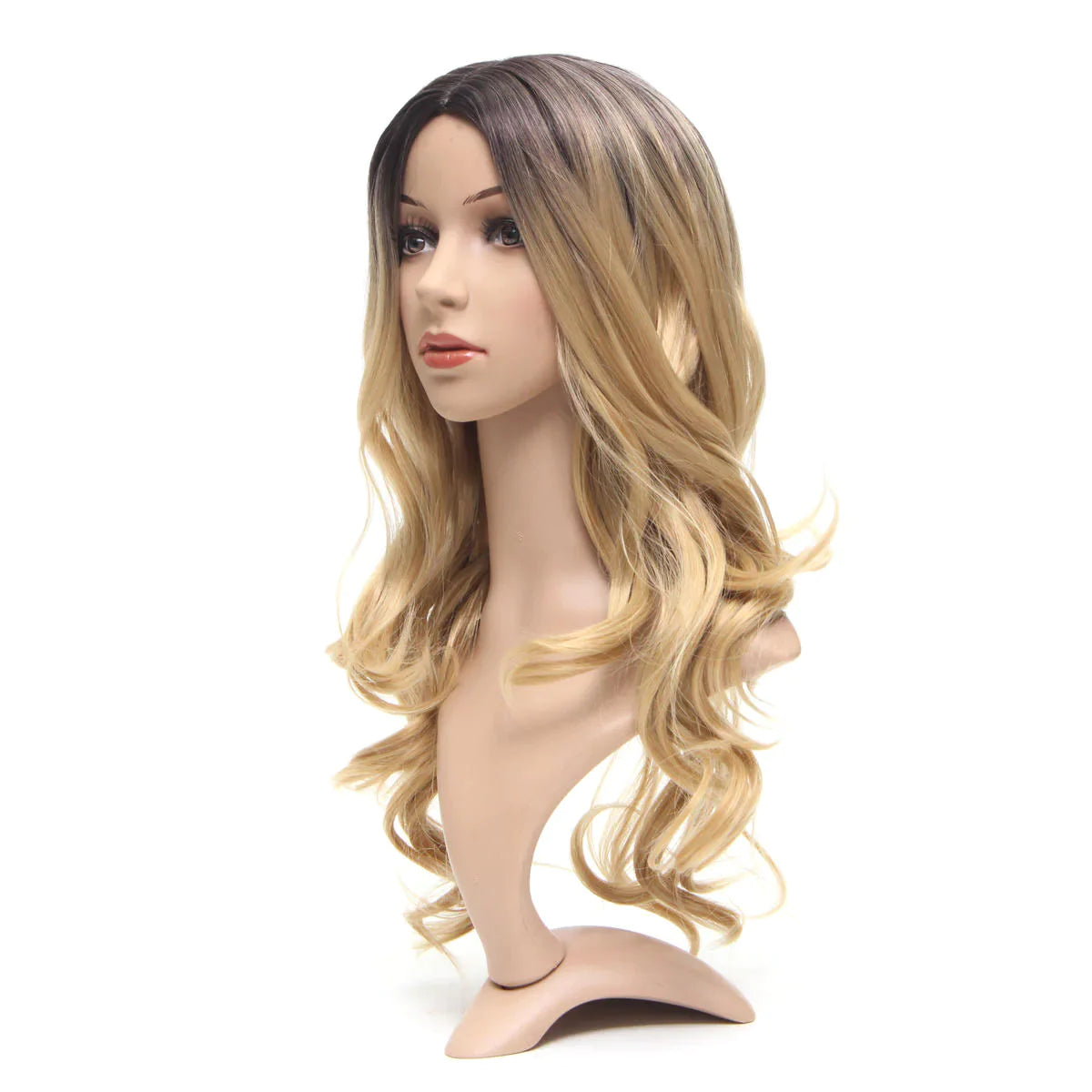 Women's Long Wavy Ombre Blonde Synthetic Party Wig