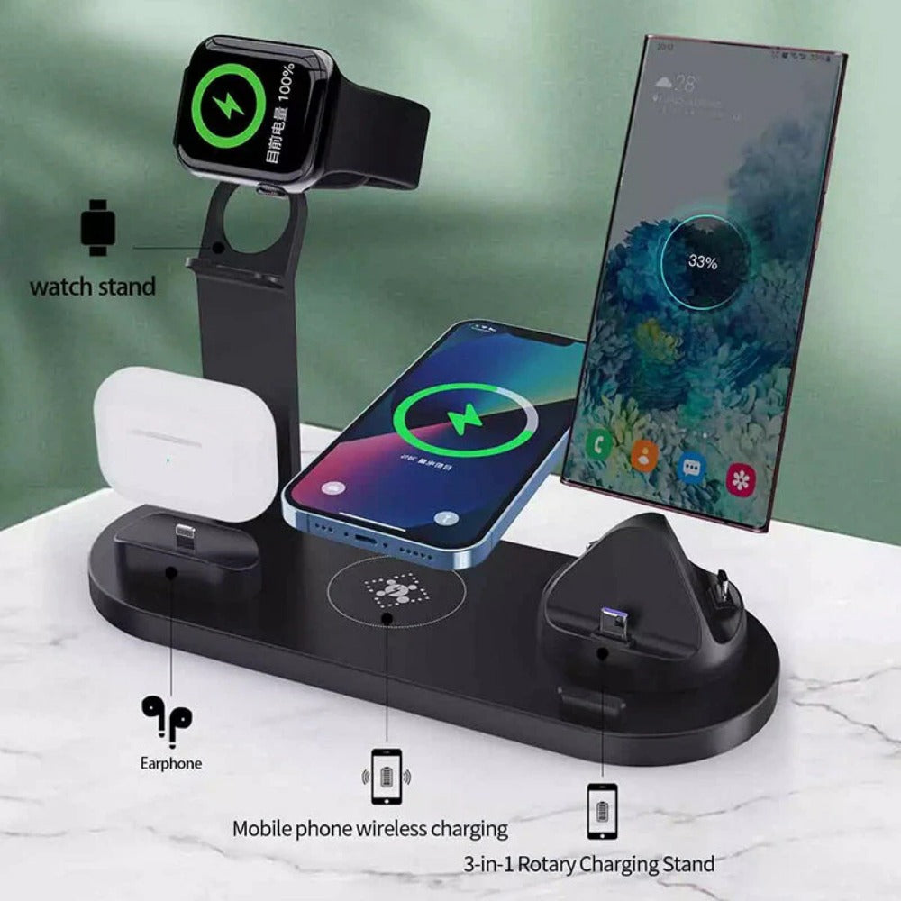 Fast Wireless Charger Pad & Stand for iPhone, Samsung, Huawei, AirPods, Watch