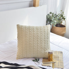 100% Cotton Knit Cushion Covers - Decorative Stretchable Pillow Cases for Living Room, Car, Office