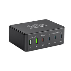 140W 6-Port USB PD Charger: Fast Charging Station with 2 USB-A & 4 USB-C Ports for iPhone, Huawei, Samsung, Xiaomi