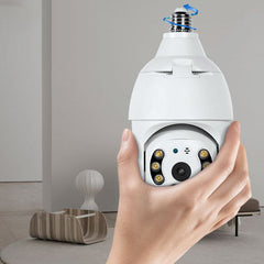 3MP WiFi Security Camera 360 Degree Smart Wireless Bulb, Full Color Night Vision, Two-Way Intercom, Mobile Tracking, Indoor