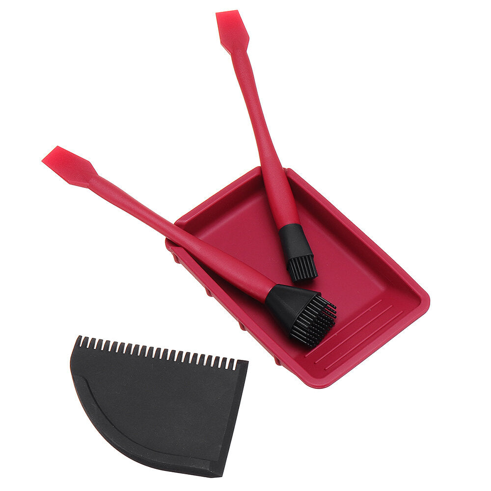 Silicone Glue Kit for Woodworking - Brushes, Scraper & Tray Set
