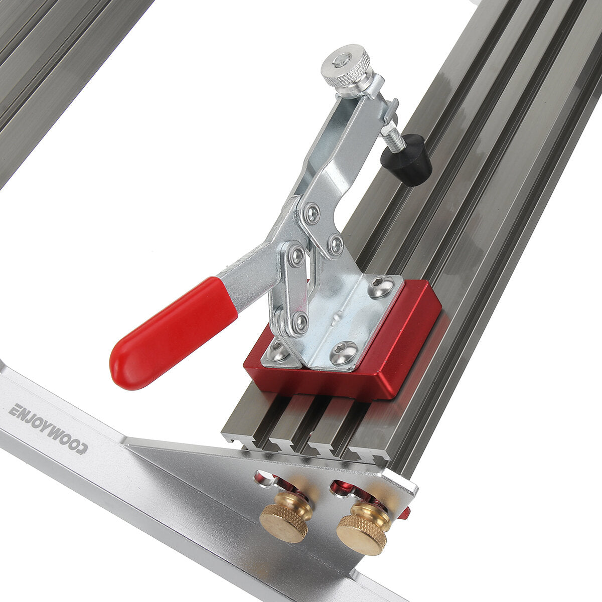 Adjustable Aluminum Spline Jig for Table Saw & Router, 1/2"-16" Size, Includes 4 Flip Stops