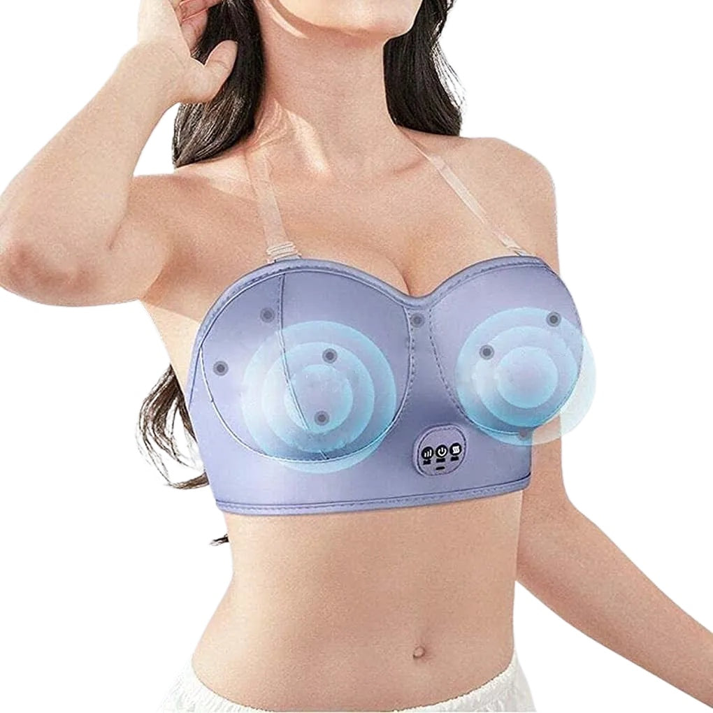 Wireless Electric Breast Massage Bra with Hot Compress for Enhancement and Lift