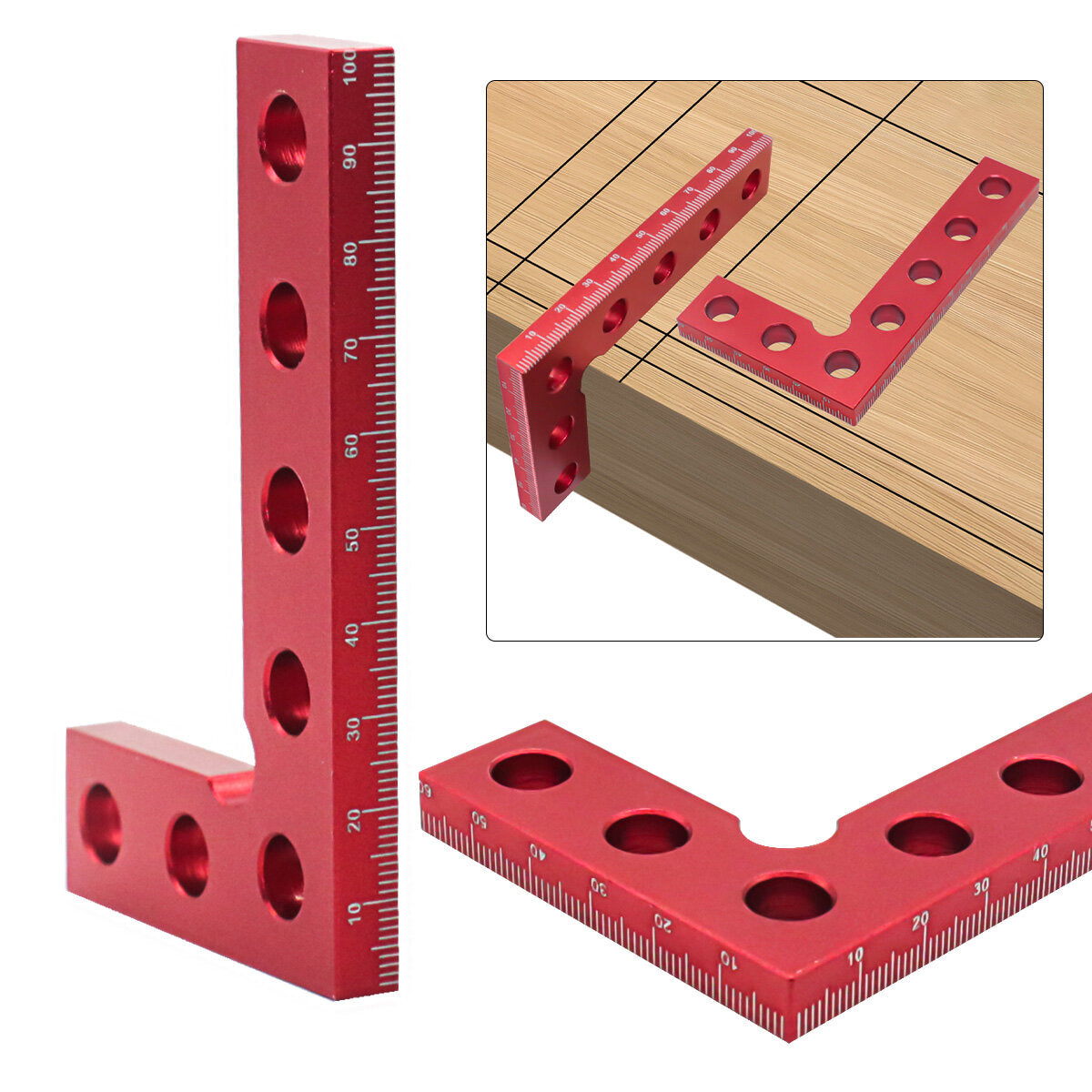 100mm 90 Degree Carpenter Square L Square Right Angle Aluminum Pocket Ruler for Woodworking Measuring