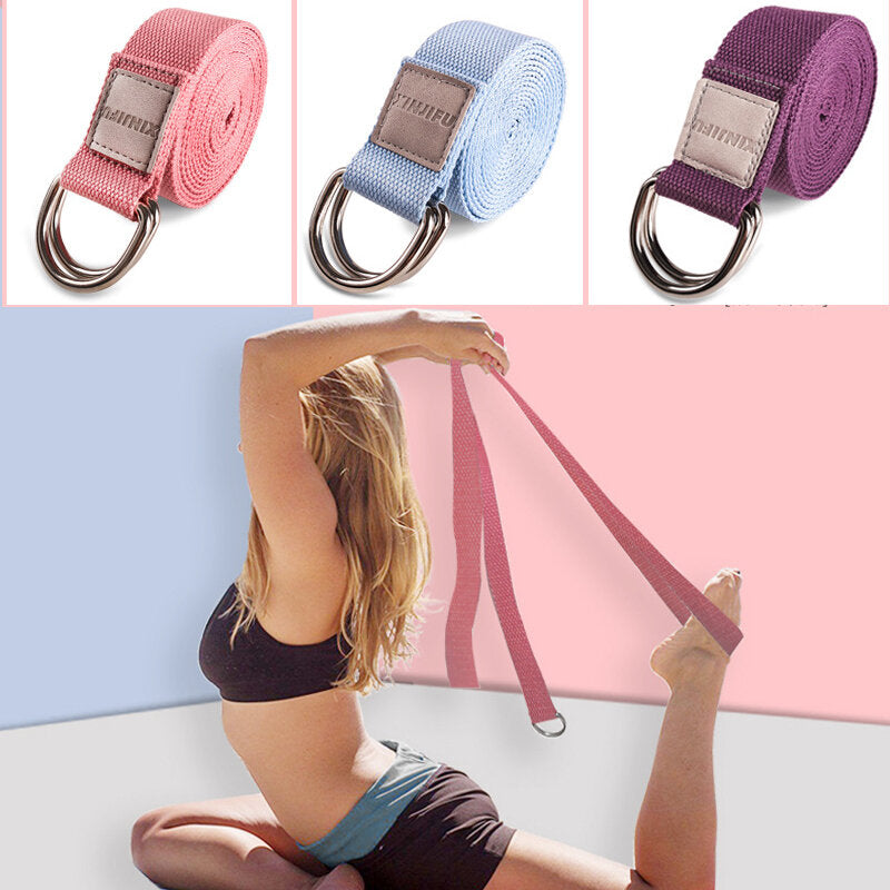 Yoga-Stretchgurt mit D-Ring – unelastisches Fitnessgerät für das Training von Armen, Beinen und Taille