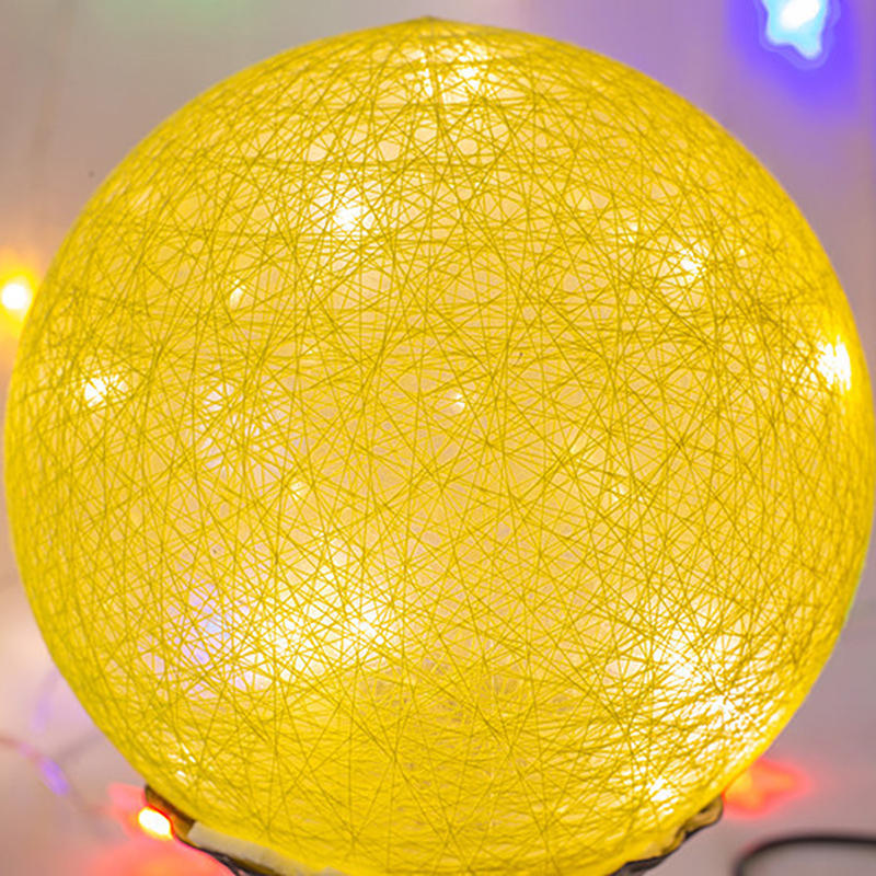 LED Linen Rattan Ball Desk Lamp - USB, Switch Button, Creative Romantic Night Light