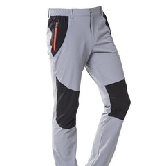 Men's Outdoor Water-Repellent Windproof Climbing Sport Pants with Elastic Waist and Zipper Fly