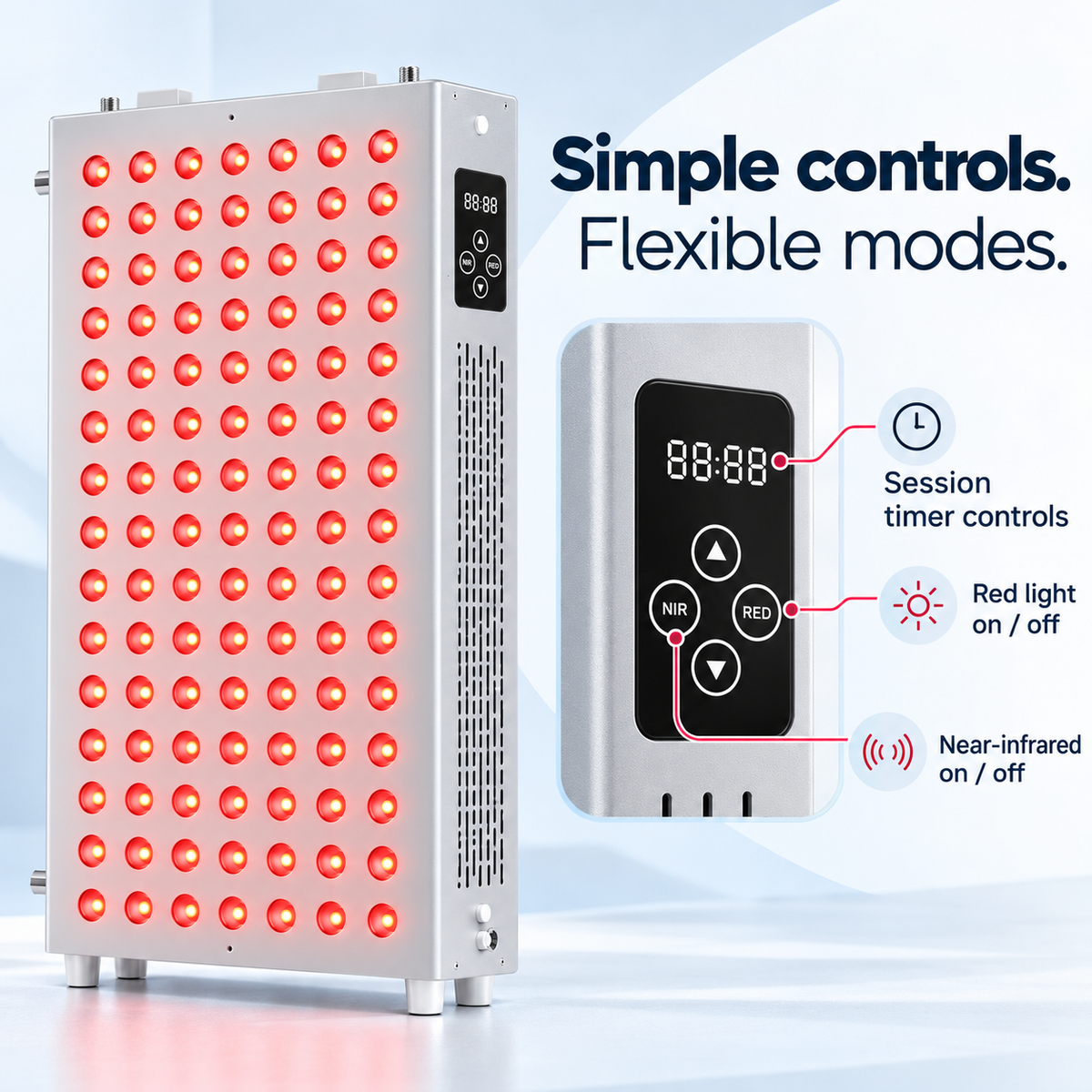 7HW EmberStack Modular Red Light Panel for Full-Body Recovery & Skin