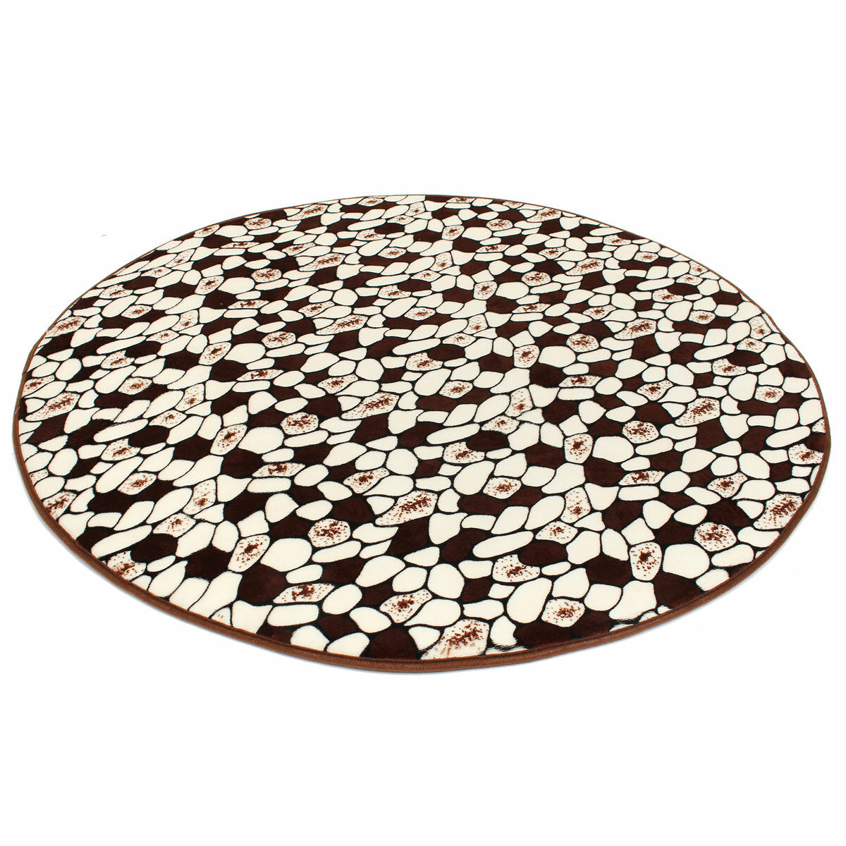 100x100cm Coral Velvet Absorbent Bathroom Mat - Anti-Slip Round Rug for Door Sill