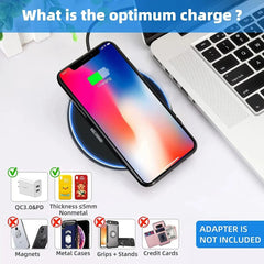 30W Wireless Charger Pad for iPhone & Samsung - Fast Type-C Charging Station