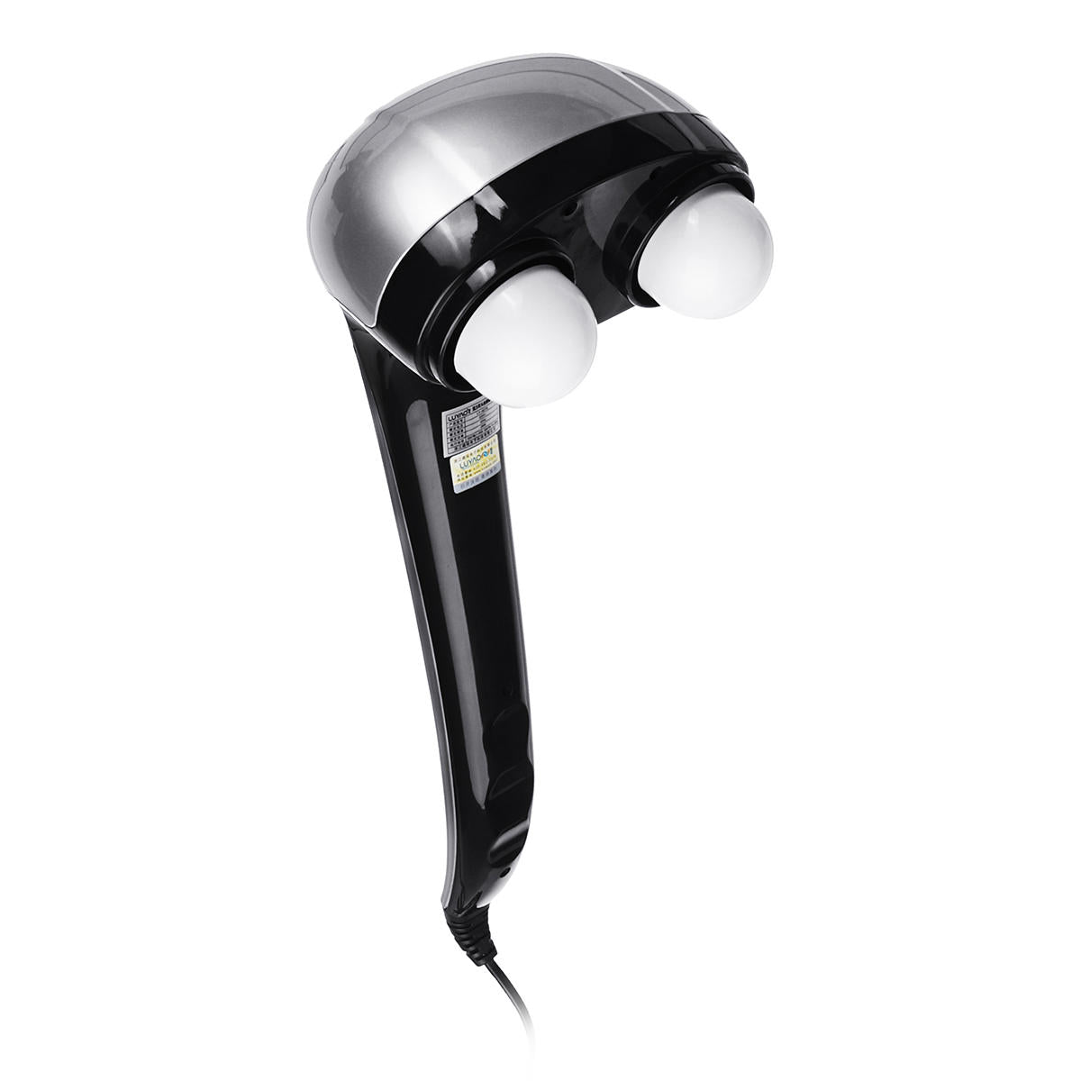 Double Head Handheld Electric Massager with 3 Interchangeable Nodes & Variable Speed for Deep Percussion