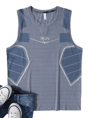 Men's Colorblock Quick Dry Sleeveless Sports Activewear Tops - Breathable O Neck