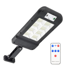 120/128/150/160 LED COB Solar Street Light with PIR Motion Sensor, Security Wall Lamp, IP67, Includes Pole