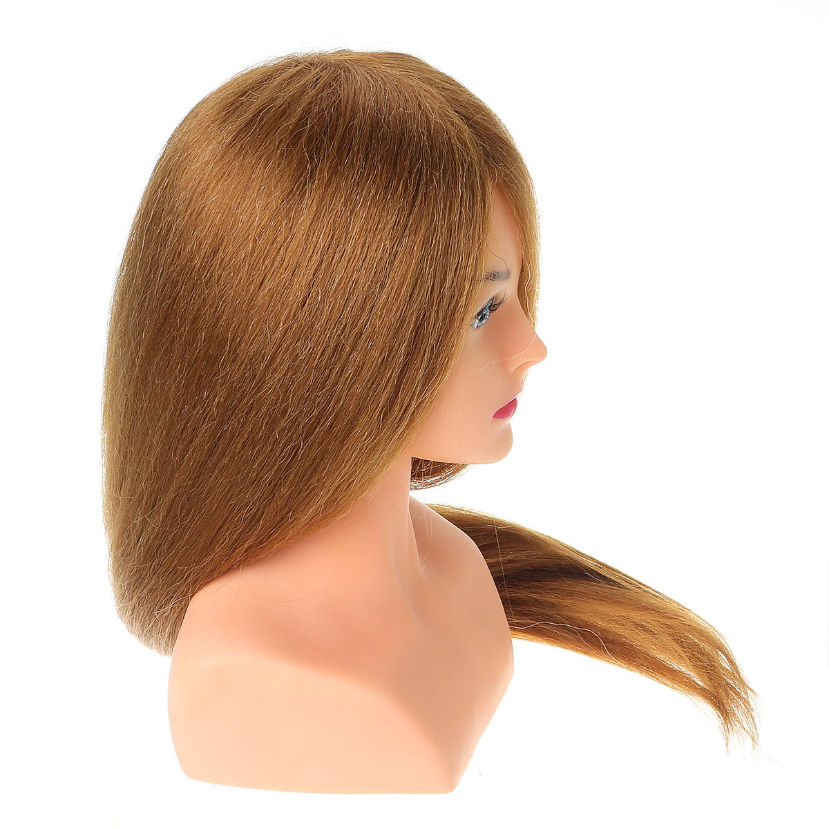 24" 100% Real Human Hair Mannequin Head for Hairdressing Training and Extensions