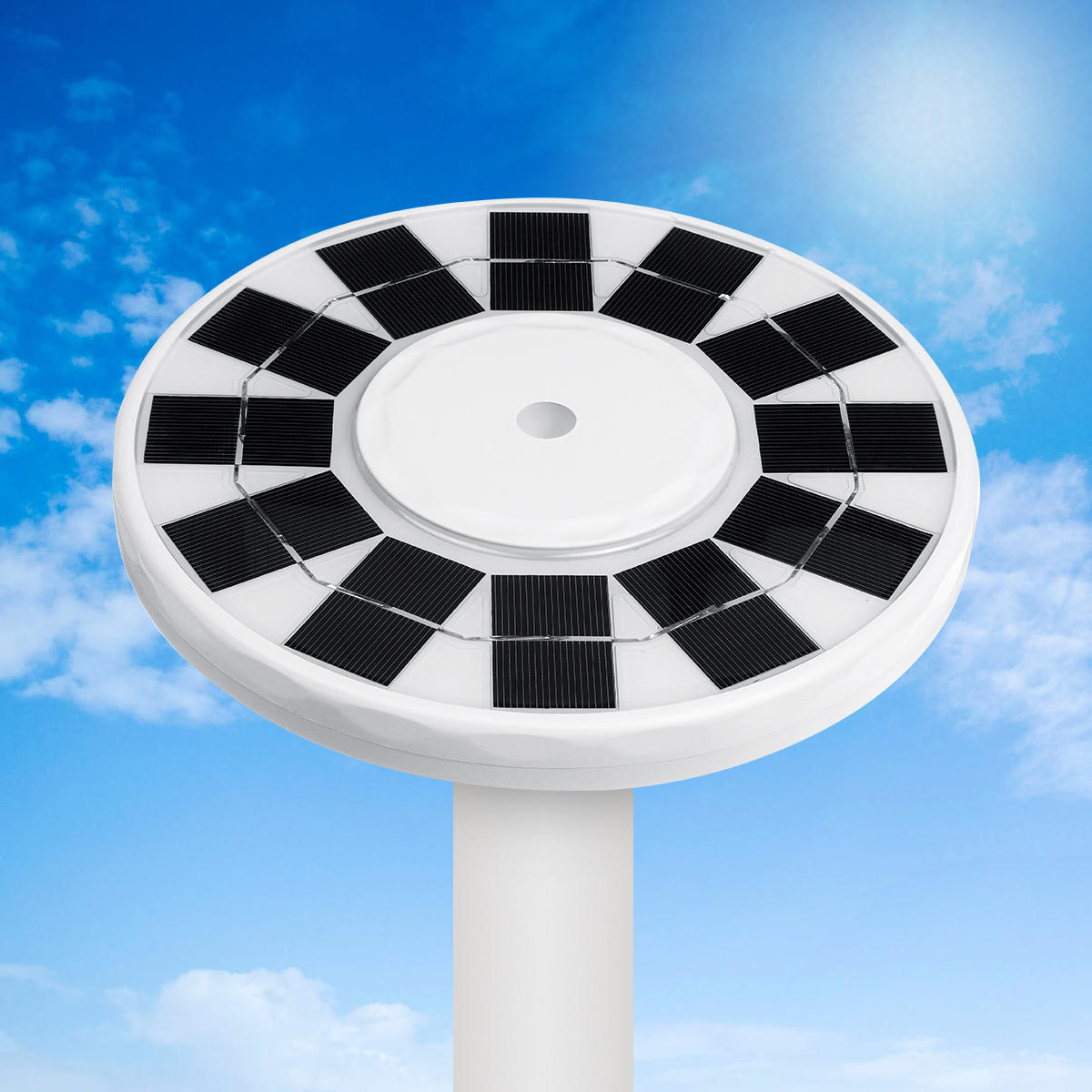 Superhelles Solar-Fahnenmastlicht mit 128 LEDs – automatische Nachtbeleuchtung für Fahnenmasten