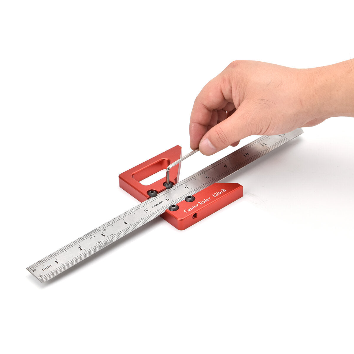 Precision Center Finder and 45-Degree V-Shaped Measuring Ruler Tool