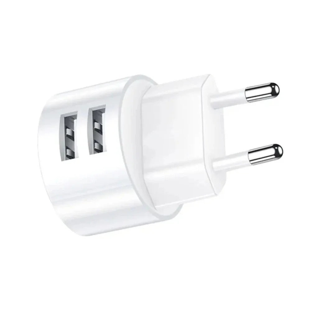 Dual USB-A Fast Charger 5V 2.1A EU Plug for iPhone 15/14/13, Xiaomi, Huawei Mate60 Pro