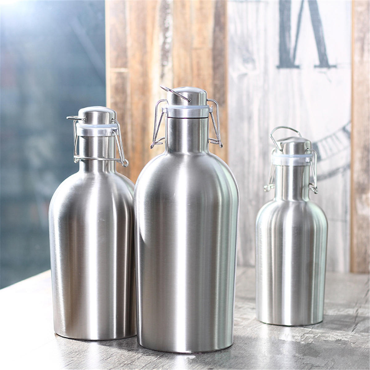 1L Single Layer Stainless Steel Beer and Wine Beverage Pot Bottle Barrel