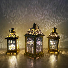 Custom Ramadan Eid Iron Wind Lantern - Arabian Lamp Crafts for Study Lighting