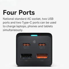 GaN3 Pro 65W 5-Port USB PD Charger with Fast Charging Power Strip EU Plug + 100W Cable