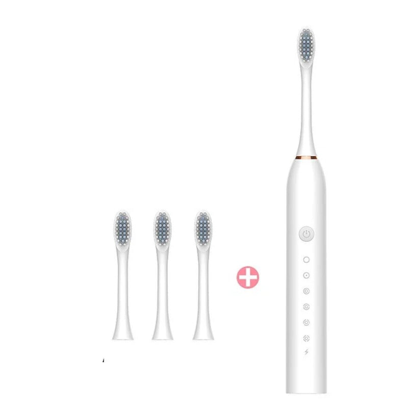 Adult Sonic Electric Toothbrush - 4 Heads, 60-Day Battery, 6 Modes, IPX7 Waterproof, Timer