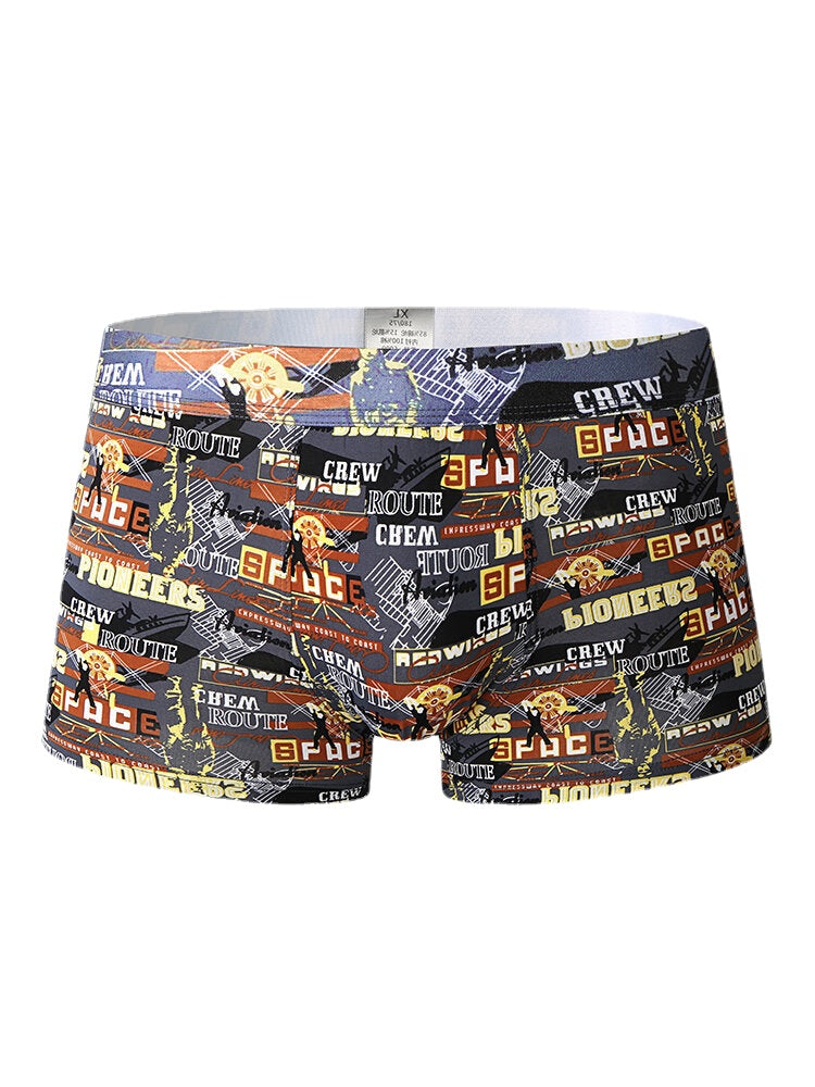 Herren-Boxershorts aus Eisseide und Baumwolle mit U-förmigem Beutel, atmungsaktiv, dehnbar, für zu Hause – dünn und bequem