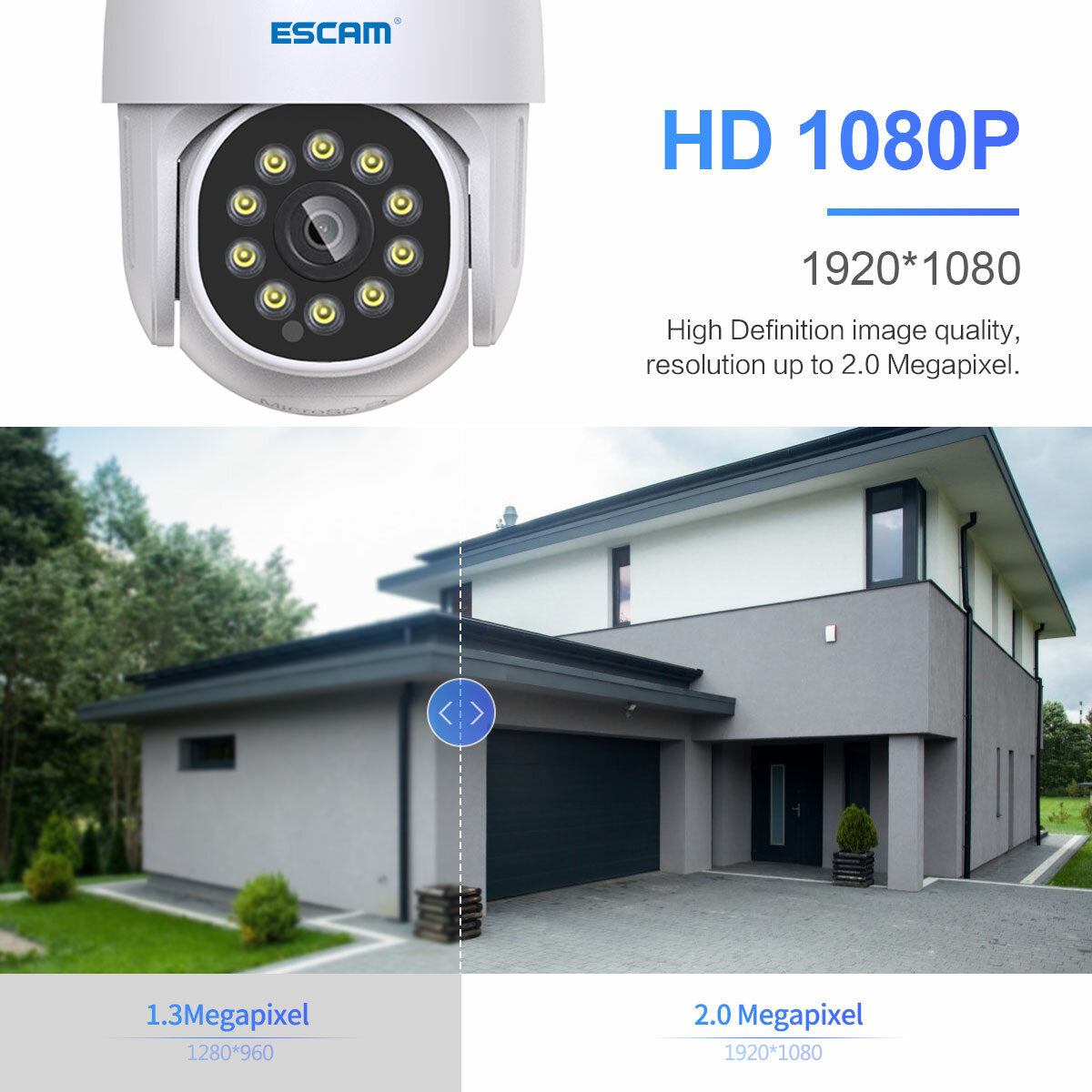 1080P WiFi IP Camera: Infrared Night Vision, Waterproof, Motion Detection, Auto Human Tracking