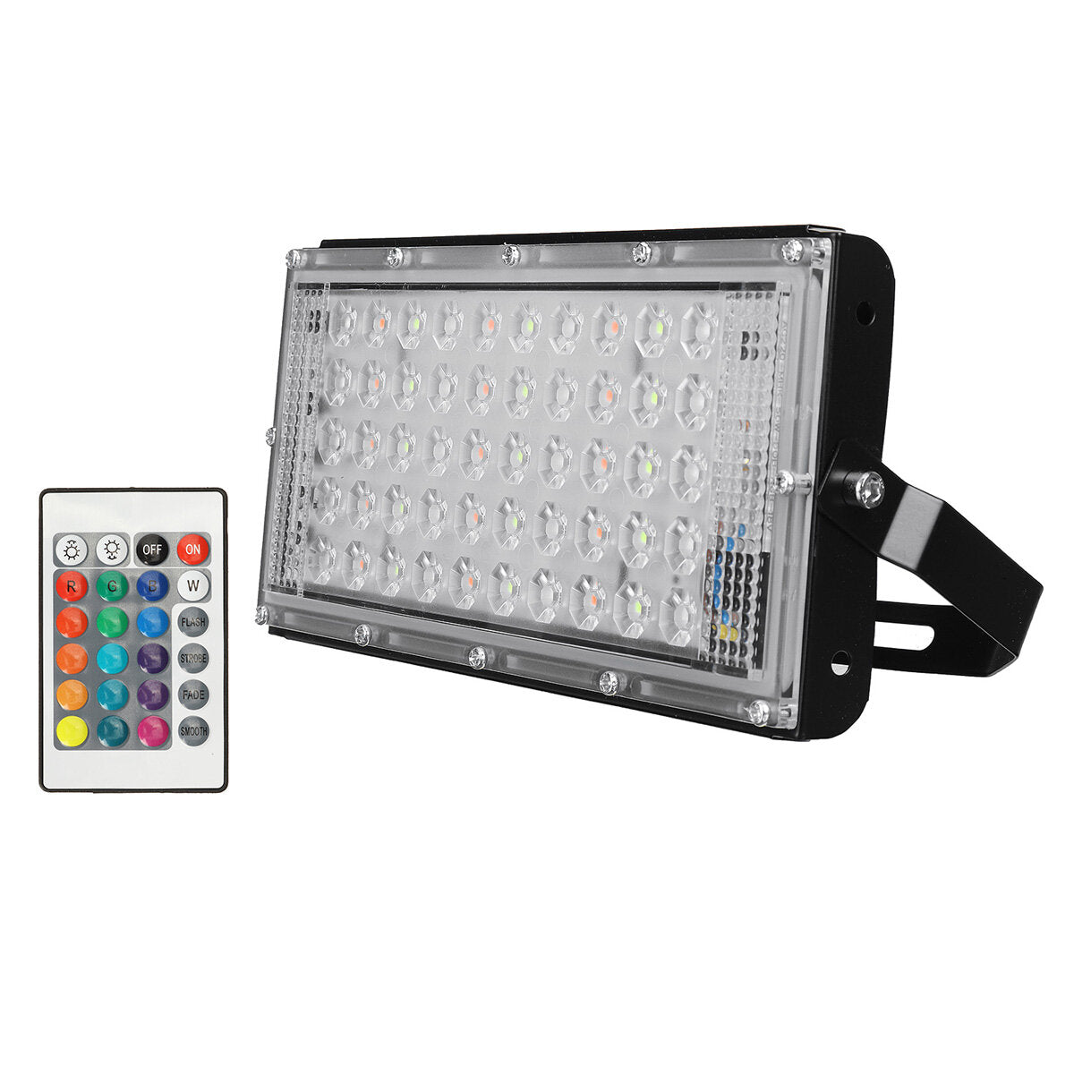 50W RGB LED Floodlight, IP65 Waterproof, AC220-240V, Outdoor Spotlight with Remote Control