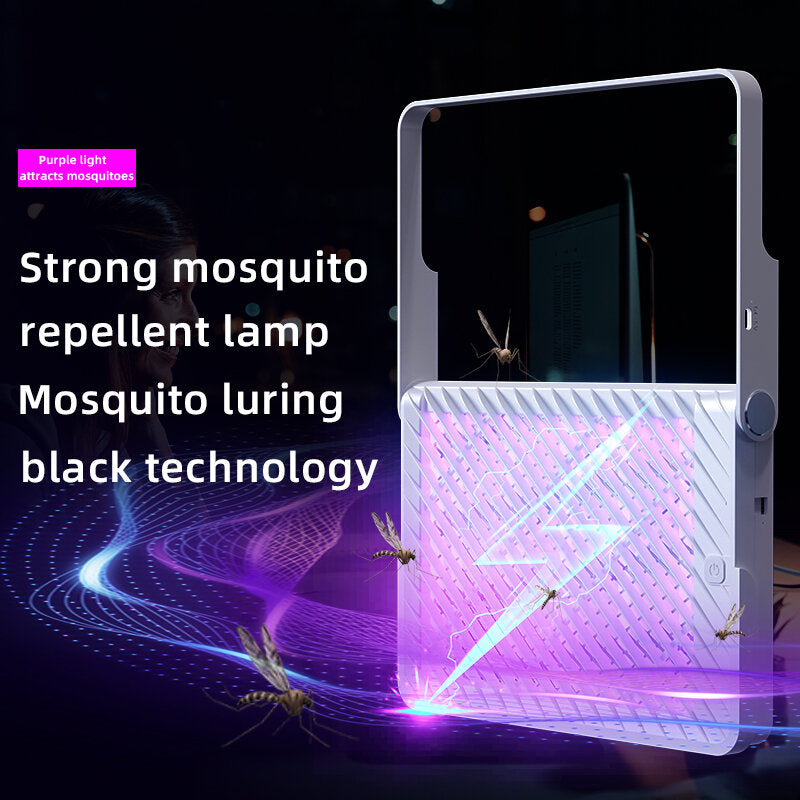 2-in-1 Wall-Mounted Mosquito Killer Lamp & Electric Fly Swatter for Home and Outdoor Use