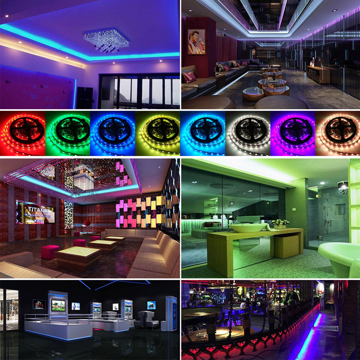 10M RGB Smart LED Strip Light SMD5050/2835 - APP & 44-Key Remote Control, Music Sync, Waterproof